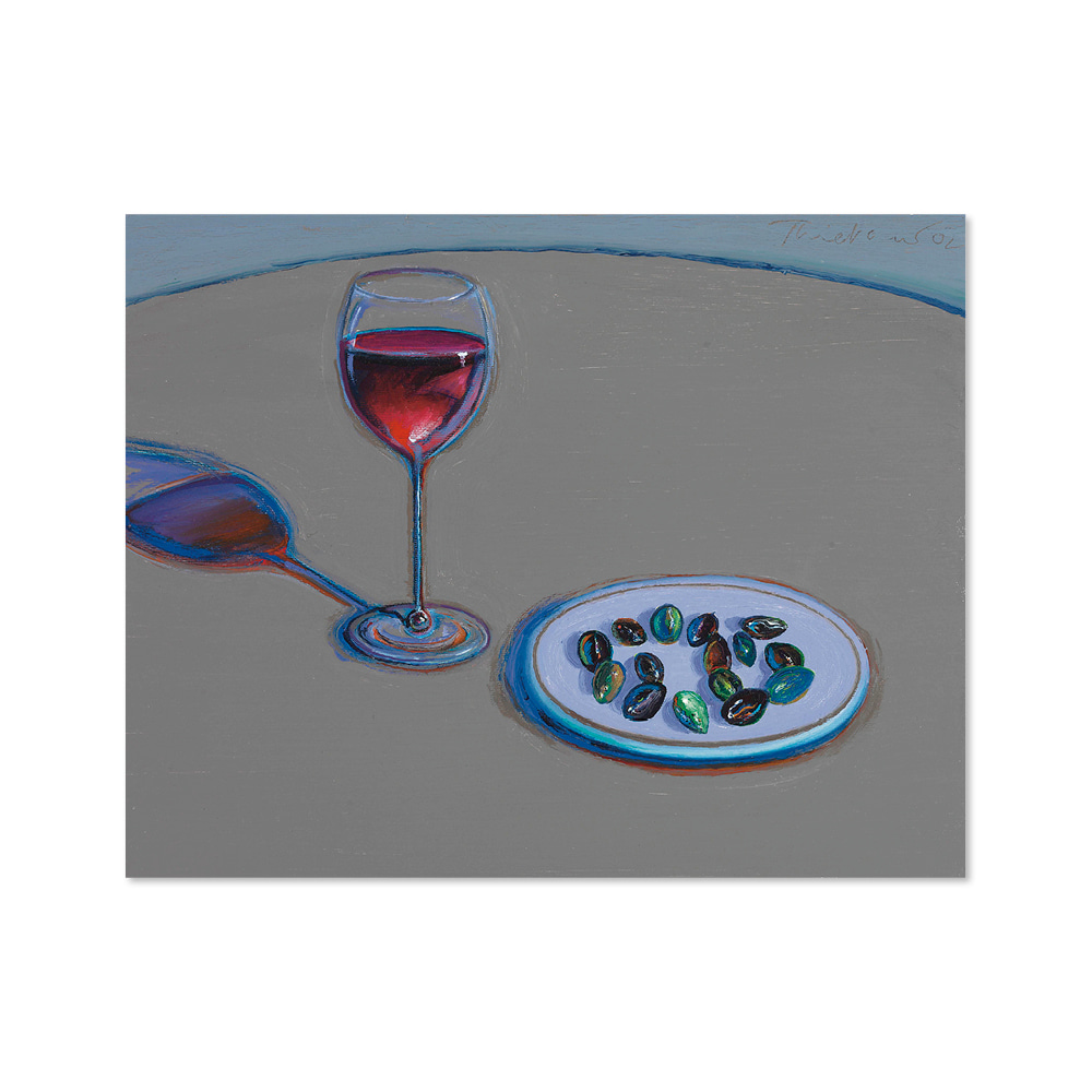 웨인 티보 WAYNE THIEBAUD 012 Glass of Wine &amp; Olives