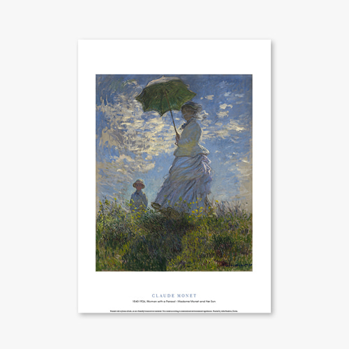 타임세일40%) [A4] 명화 포스터 갤러리 액자 005 Claude Monet Woman with a Parasol Madame Monet and Her Son 클로드 모네