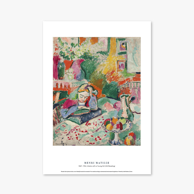 타임세일40%) [A3] 명화 포스터 010 Henri Matisse Interior with a Young Girl (Girl Reading) 앙리 마티스